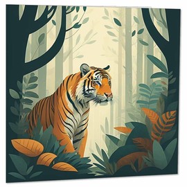 Tiger Greeting Card Tiger Jungle Birthday Card 145 x 145mm