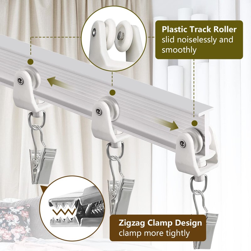 TOKPLNU Flexible Bendable Curtain Track Ceiling Wall Mount 14Ft Curved