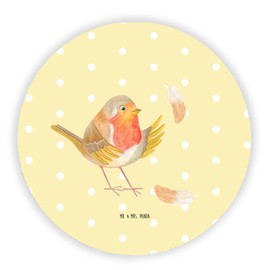 Mr. & Mrs. Panda Round Magnet Robin Feathers – Gift, Saying Motivation, Whiteboard Magnet, Souvenir Magnet, Fridge Magnet, Pin Board Magnet