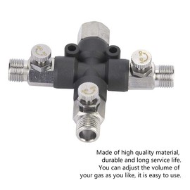 HEEPDD 1/8" Airbrush Hose Joint 3-Way Airbrush Air Hose Splitter with Adjust Knob Valve Airbrush Fittings
