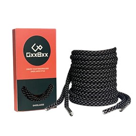 GxxBxx Round shoe laces Reflective for sneakers (Black, 31inches/80cm)