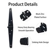 AUXBC 6Pcs 4-Inch Heavy Duty Iron Strap Hinges, Matte Black