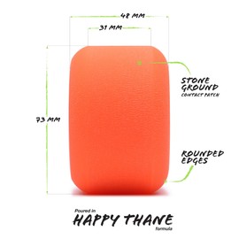 Orangatang Beefcake 73 mm 80a Freeride Longboard Skateboard Wheels w/Loaded Jehu V2 Bearings (Orange, Set of 4)