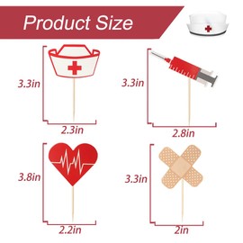 GotGala 24 Pieces Nurse Cupcake Toppers Graduation Cupcake Picks for Nurse Theme Birthday Graduation Party Decoration Photo Prop