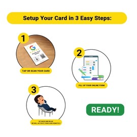 Social Review Tap Card | Review QR Code | Contactless Review Card | NFC Tap Card | Unlimited Use NFC Cards (5-Pack Social Cards)