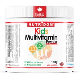 Nutridom Complete Kids Multivitamin Powder - 100g, All-Natural, Non-GMO, Sugar-Free, Vegan, Vegetarian - with Vitamins A, B Complex, C, D3, Magnesium, Calcium, Biotin and More for Optimal Child Health and Wellness.