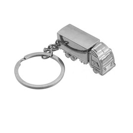 Cute Truck Keyrings Lorry Key Racks Men Car Metal Key Ring Hoops Keyfob Silver 3D Keychains Creative Lovely Key Holders Finder