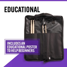 On-Stage Student Percussion Kit - Maple Drumsticks, Rubber Mallets, Chrome-Plated Drum Key, Educational Poster, Three-Pocket Bag