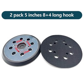2 x Sanding Discs 125 mm Velcro, Sanding Disc Random Orbital Sander as Replacement Part Support Plate Velcro Pad for Makita BO5031, M9204, BO5021, BO5041743081-8 for DeWalt 151281-08 DW4388r, 8-Hole