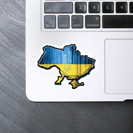 Medium 100mm 'Ukraine National Flag Map' Permanent Sticker Decal for Cars/Windows/Bins/Walls etc (DW00108245)