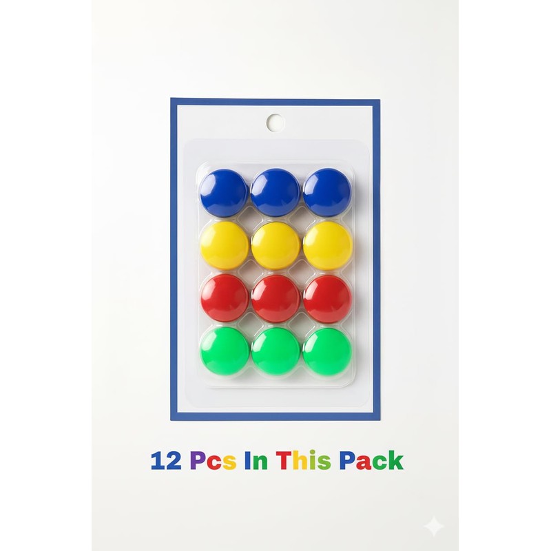 Fridge Magnets Strong Magnetic Buttons for Refrigerator 12Pcs