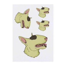4 x 'English Bull Terrier Portrait' Temporary Tattoos - Water Resistant, Skin-Safe, Non-Toxic Transfers, Mixed Sizes (TO00085872)