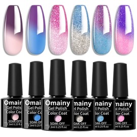 Omainy Chameleon Semi-Permanent Nail Polish, Thermal Gel Nail Polish, Thermal Semi-Permanent Nail Polish (6PC005)