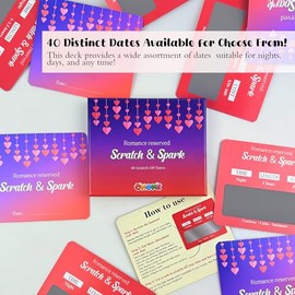 OHOME 40 Scratch Off Date Card - Birthday Gifts for Him Her - Boyfriend Girlfriend Couples,Anniversary,Wedding Engagement,Bridal Shower,Stocking Stuffers,Travel Essentials