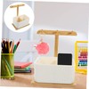 OHPHCALL Space-saving Bamboo Storage Box for Office Desk Bedside Removable