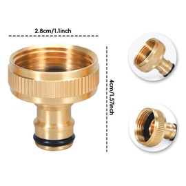 2 Pcs Tap Hose Connector,Hosepipe Connectors,Kitchen Tap Hose Connector,Faucet Adapter,Threaded Faucet Adapter,Threaded Connector for Hosepipe Fittings Metal Connectors Pressure No Leak Structural