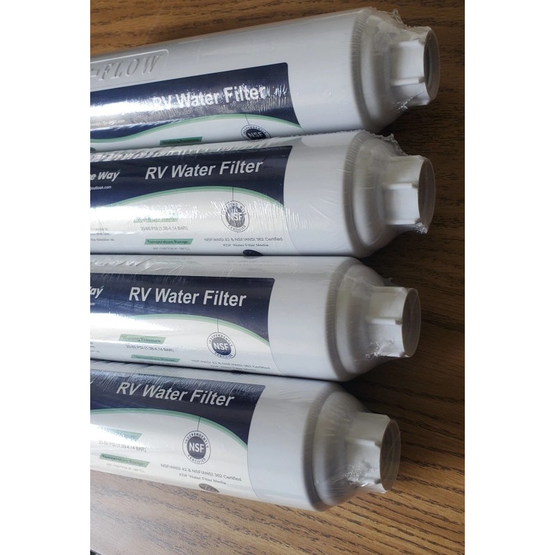 Future Way 4-Pack INLINE RV Water Filter Reduces Odors Sediments