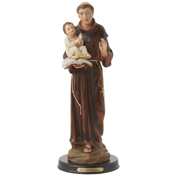 George S. Chen Imports Saint Anthony Holy Figurine Religious Statue Decor, 12"