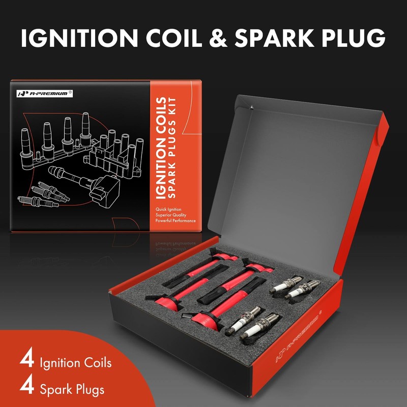 A-Premium (Blue) Set of 8 Ignition Coil Pack and Iridium