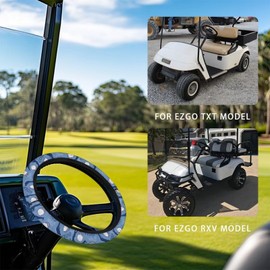 Oramclsy 13-14 inch Golf Print Golf Cart Steering Wheel Cover Washable Non-Slip Stretchy Small Golf Cart Decoration