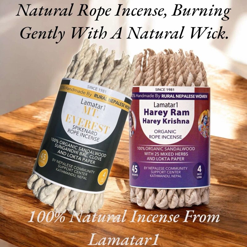 Lamatar1 Natural Rope Incense Set Of 2 Pack Burning Gently