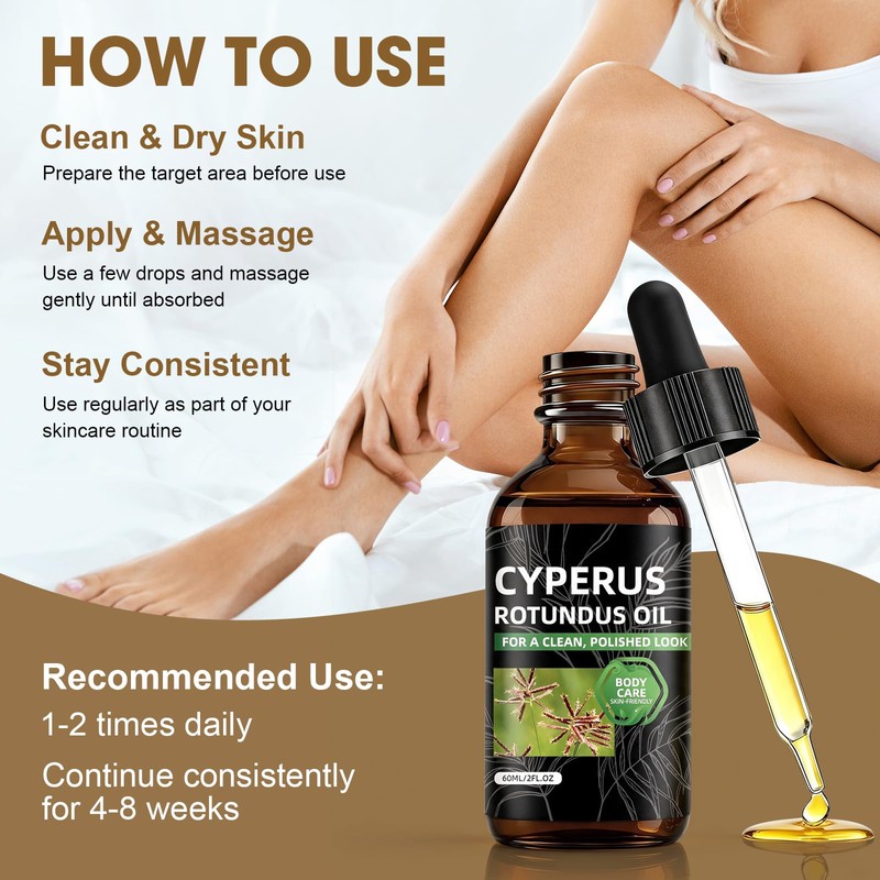 2 Pcs Cyperus Rotundus Oil for Hair Removal