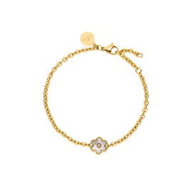 Purelei® Flourish Women's Filigree Bracelet Flower Pendant Waterproof Stainless Steel Bracelet Adjustable Length 16-19cm, Stainless Steel