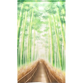Noren Workshop 11245 Noren Landscape Print, Half Nore, Width 33.5 x Length 59.1 inches (85 x 150 cm), Bamboo Forest Road