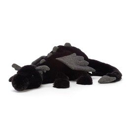 Jellycat Dragon Plush Collection - Full Set Featuring Sage, Snow, Lavender, Sky, Rose, Dexter, Golden, Onyx & Persimmon for Cuddle Crew:_Onyx Dragon
