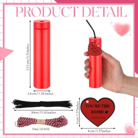 LOYIM 36 Set Valentines Day Candy Tubes Bulk Valentine Empty Candy Containers Plastic Test Tubes with You Are The Bomb Cards for Valentine's Party Favors Classroom Exchange Gifts