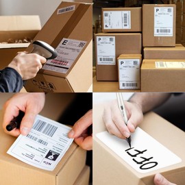 Shipping Labels, 4x6 Thermal Labels Pack of 1000 Perforated Shipping Label Papers, FanFold Thermal Printer Label Compatible with Rollo, Zebra, Nelko Direct Printer, Sticker to Write on