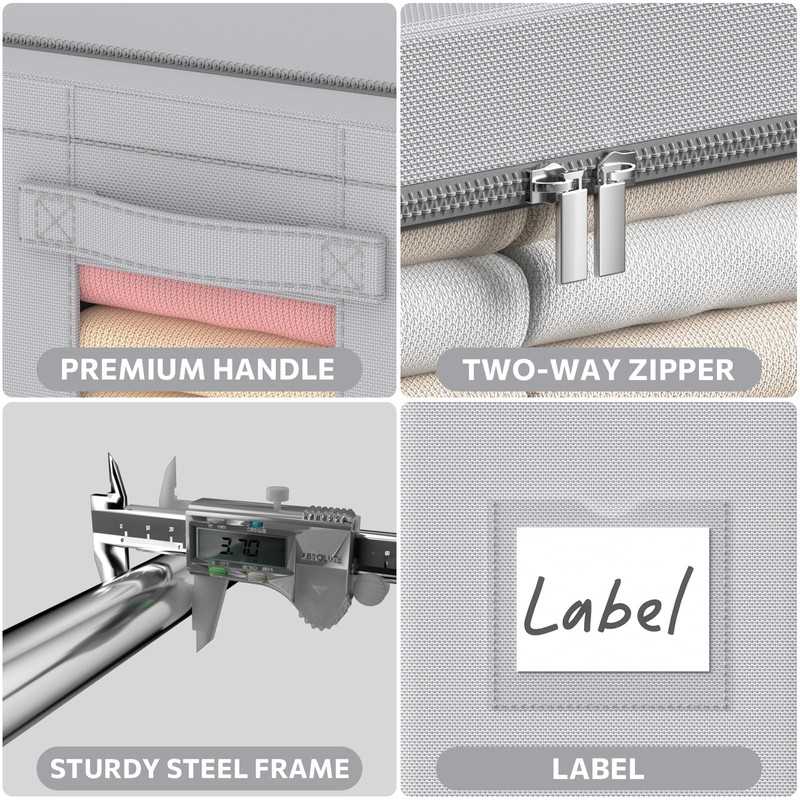 CYhom 3Pack Frame Storage Box - Clothes Storage Bin Bags