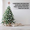 Christmas Tree Topper, Rose Gold Xmas Glitter Star with Spring