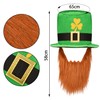 Lezevn St Patrick's Day Hat with Brown Beard Green Clover