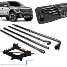 Spare Tire Tool Kit with Bag for 2004-2014 Ford F-150, and 2 Ton Scissor Jack