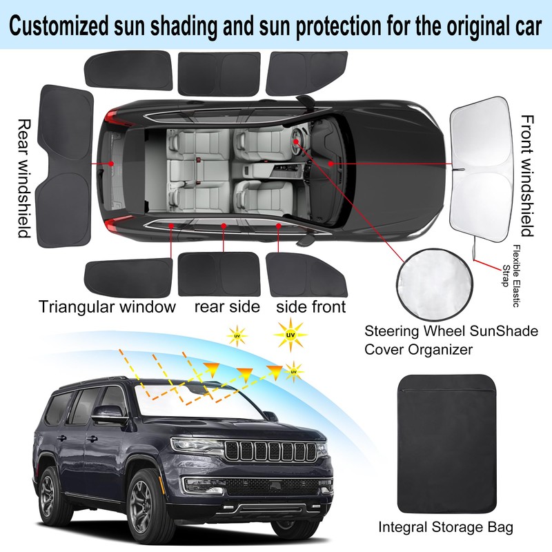 TINGLU Window Shades for Jeep Wagoneer 2022-2024 (NOT for Grand