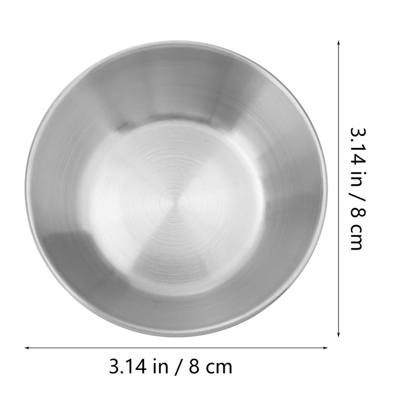 Operitacx 6Pcs Stainless Steel Metal Bowl Steel Plates Mini Stainless