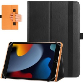 Universal Case for 9"-11" inch Tablet, Folio Protective Case Cover with Stand Function and HandStrap,Suitable for 9",9.7",10", 10.1", 10.5", 11" Tablet-Black - Color: Library