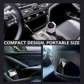 Ginsco Car Trash Can Cup Holder, 2 Pack Mini Trash Can with Lid, Leakproof Small Trash Cup for Car, Home with Additional 2 ABS Hooks and 90pcs Trash Bags Black