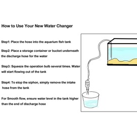 AQUANEAT Aquarium Siphon, Fish Tank Siphon, Aquarium Vacuum, Aquarium Water Changer, Gravel Cleaner for Fish Tank (Small)