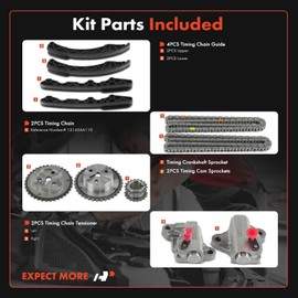 A-Premium 11PCS Engine Timing Chain Kit W/Sprocket & Tensioner & Guide Compatible with Subaru BRZ 2013-2015, Forester 2011-2015, Impreza 2012-2015, WRX/XV Crosstrek & Scion FR-S FRS - H4 2.0L 2.5L