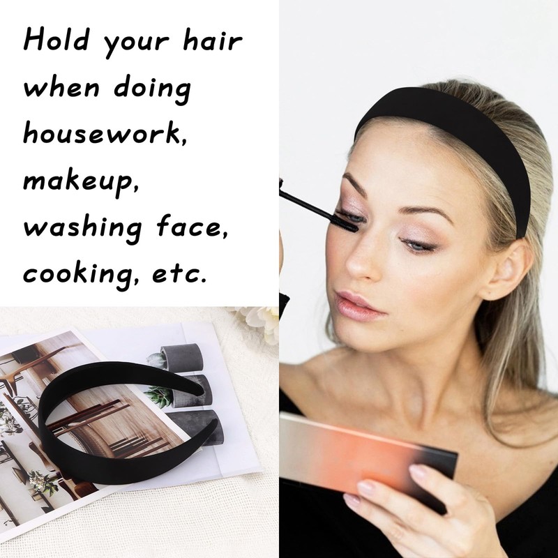 Wecoe 12pcs 1.2inch Satin Headbands