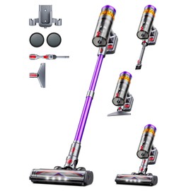 Cordless Vacuum Cleaner, 550W 48Kpa 70 Mins Vacuum Cleaners for Home, Self-Standing Stick Vacuum with Touch Screen, Wall Dock, Anti-Tangle Rechargeable Vacuum for Pet Hair Carpet Hardwood Floor