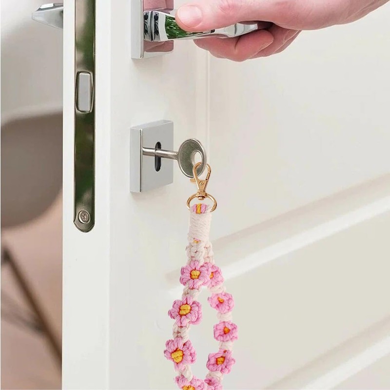 Capaneus Braided Key Pendant for Girls Women, pink