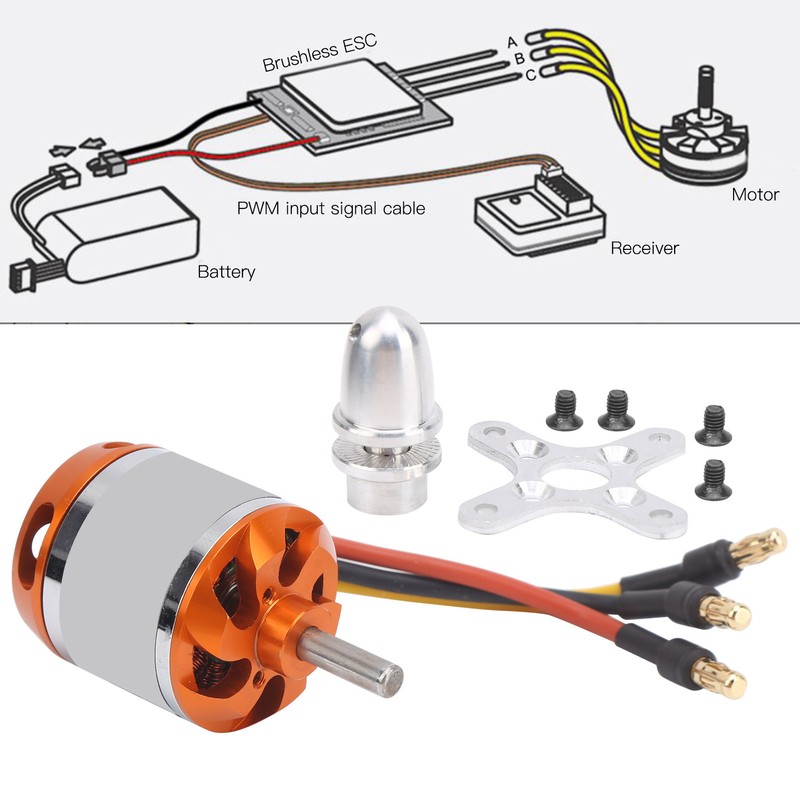 D2836 Brushless Motor with Adapter RC Motor Replacement for RC