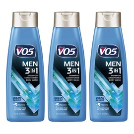3 Pk, Alberto VO5 Men's 3-in-1 Shampoo Conditioner Body Wash , Ocean Surge 12 fl. oz.