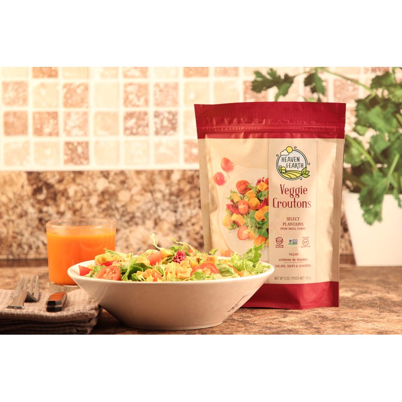 Heaven & Earth Veggie Croutons, 5oz (3 Pack) Gluten Free,