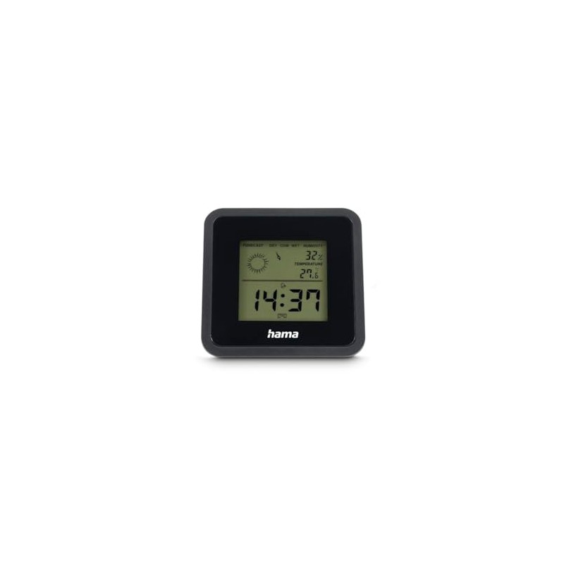 Hama Borneo Indoor Digital Thermometer Hygrometer Temperature Humidity Time Alarm