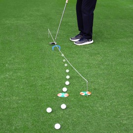 Golf Training Aids OLE ANDIGO 2 PCS Golf Target Holes, 2 PCS Golf Putting Gates and 1 PCS Golf Putting String Line,Golf Putting Alignment Tool,Effective Putt Training and Putting Drills