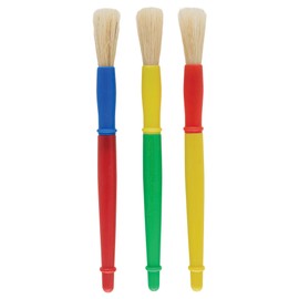 Creativity Street Chubby White Bristle Easy Grip Plastic Handle Paint Brush Set, 1/2 X 7 in, Multiple Color, Set of 30 - 76182